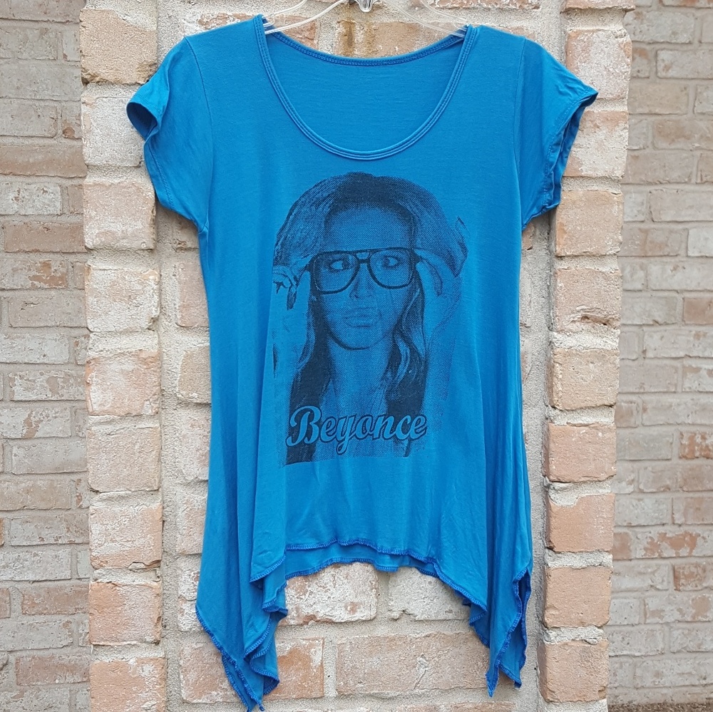 Beyonce handkerchief t-shirt funny blue L